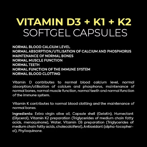 Vitamin D3 + K1 + K2